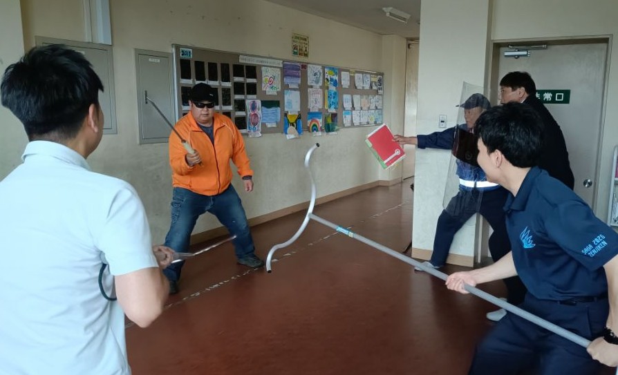 北茂安小学校不審者対応訓練