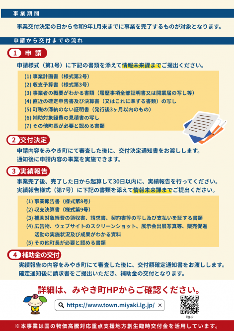 ブランド戦略促進事業補助金チラシ裏